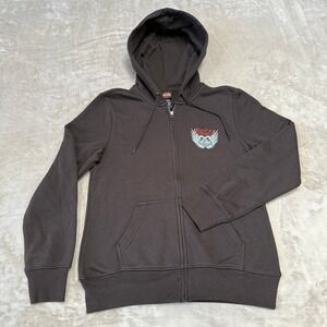 Harley-Davidson Full Zip Hoodie Womens Medium Black Pockets Motorcycle New NWOT